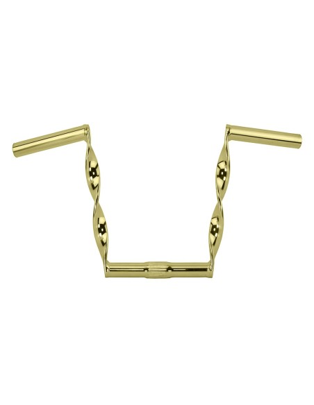 Flat Twisted Handlebar 9 25.4mm Gold.